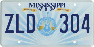 MS license plate ZLD304