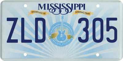 MS license plate ZLD305