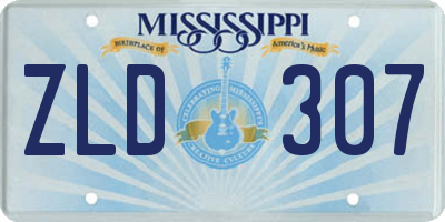 MS license plate ZLD307