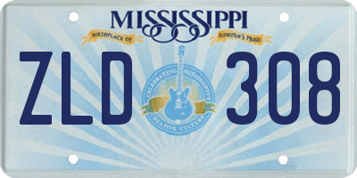 MS license plate ZLD308