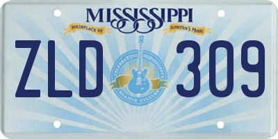 MS license plate ZLD309