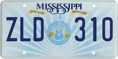 MS license plate ZLD310