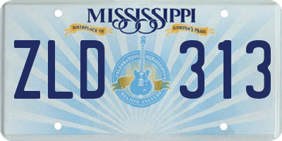 MS license plate ZLD313