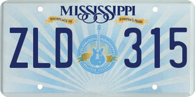 MS license plate ZLD315