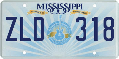 MS license plate ZLD318