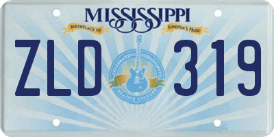MS license plate ZLD319