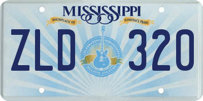 MS license plate ZLD320