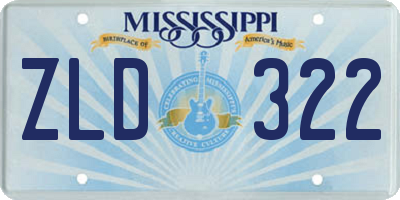 MS license plate ZLD322