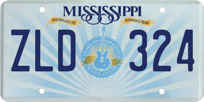 MS license plate ZLD324
