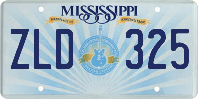 MS license plate ZLD325