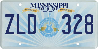 MS license plate ZLD328