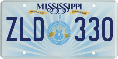 MS license plate ZLD330