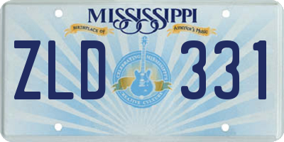 MS license plate ZLD331