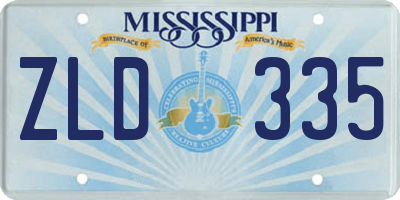 MS license plate ZLD335