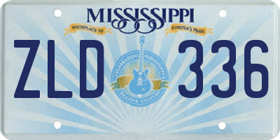 MS license plate ZLD336