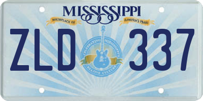 MS license plate ZLD337
