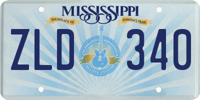 MS license plate ZLD340