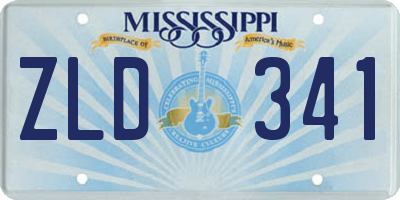 MS license plate ZLD341