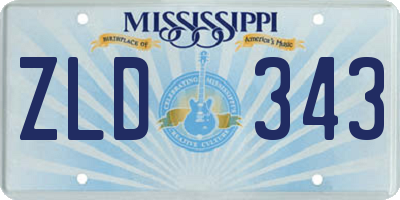 MS license plate ZLD343