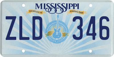 MS license plate ZLD346
