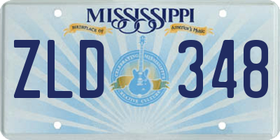 MS license plate ZLD348