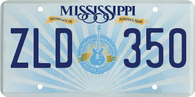 MS license plate ZLD350