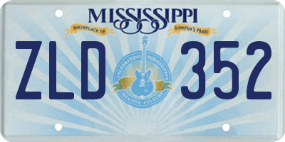 MS license plate ZLD352