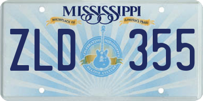 MS license plate ZLD355