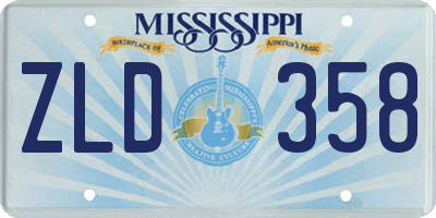 MS license plate ZLD358