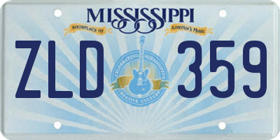 MS license plate ZLD359