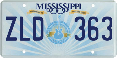 MS license plate ZLD363