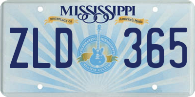 MS license plate ZLD365