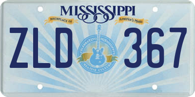 MS license plate ZLD367