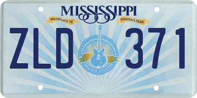 MS license plate ZLD371