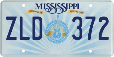 MS license plate ZLD372