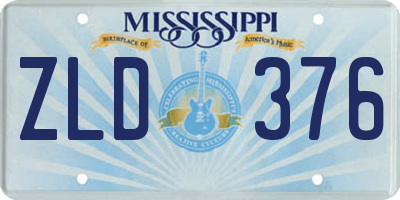 MS license plate ZLD376