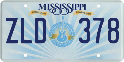 MS license plate ZLD378