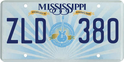 MS license plate ZLD380