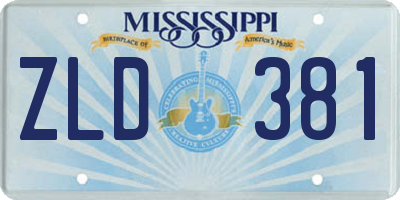 MS license plate ZLD381