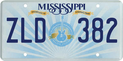 MS license plate ZLD382