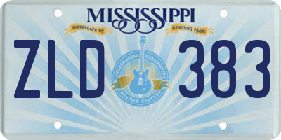 MS license plate ZLD383