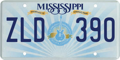 MS license plate ZLD390