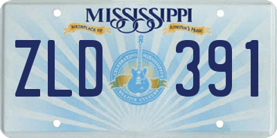 MS license plate ZLD391