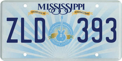 MS license plate ZLD393