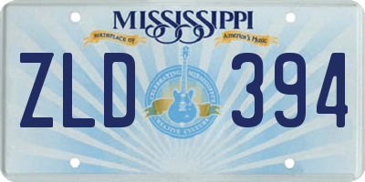 MS license plate ZLD394