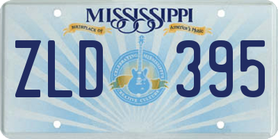 MS license plate ZLD395