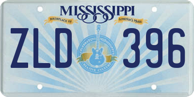 MS license plate ZLD396