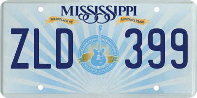 MS license plate ZLD399