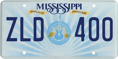 MS license plate ZLD400