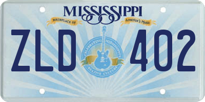 MS license plate ZLD402